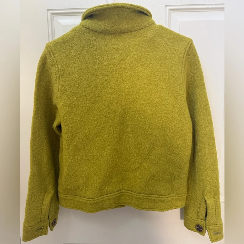 Joie Chartreuse Wool Blend Button Jacket - Picture 9 of 11